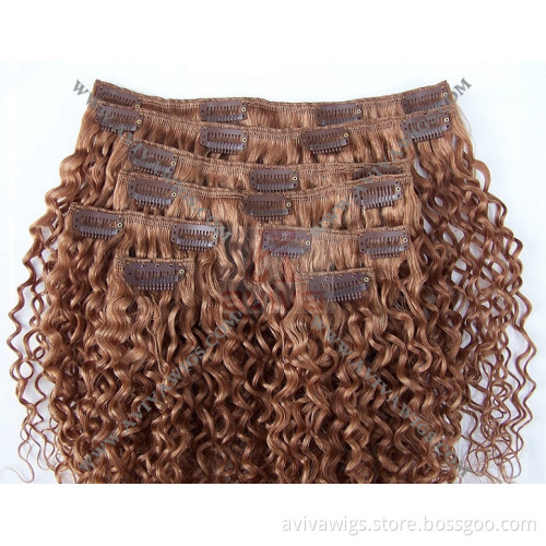 Human Hair Extension Clip in Hair